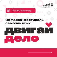 В Краснодаре проводят ярмарку-фестиваль самозанятых «Двигай дело» 